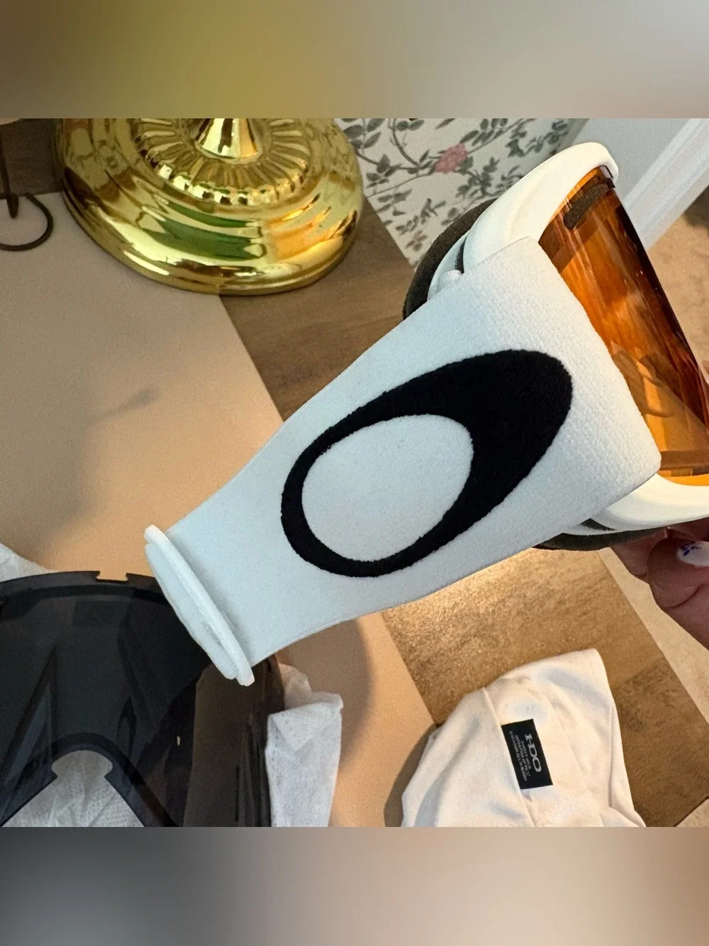 Oakley White Goggles with Amber Lens